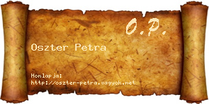 Oszter Petra névjegykártya